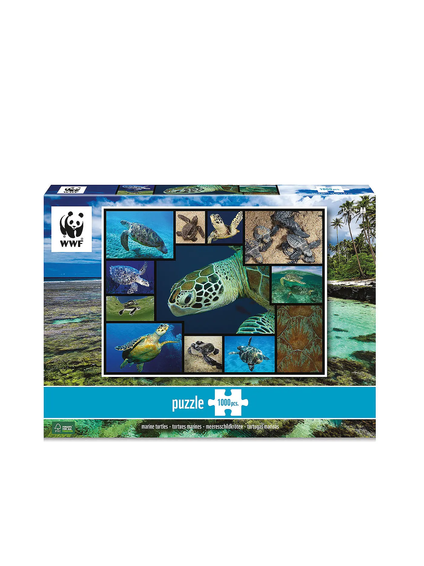 UNIDRAGON | Puzzle - Meeresschildkröten WWF 1000 Teile | 